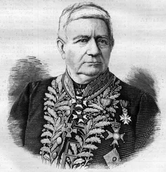 Portrait of Charles Joseph Pascal de Luesemans (1808 -1882) Belgian politician - engraving of 1882