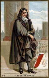 Portrait of Claude Perrault (1613 - 1688) French architect, physician and physicist. Chromolithography of the 19th century