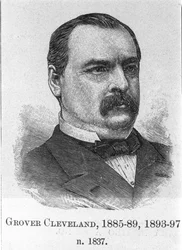 Portrait of Cleveland Grover (1837 - 1908), American statesman.