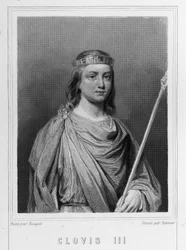 Portrait of Clovis III (? - 695), King of Austrasia - in “Histoire des Français” by Lavallée