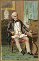 Portrait of Daniel François Esprit Auber (1782-1871), French composer. Chromolithography 19th century