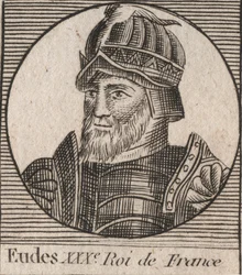 Portrait of Eudes, Count of Paris and Troyes, then King of France - engraving from 