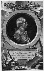 Portrait of Ferdinand I of the Two Sicilies (or Ferdinand IV of Naples) (1751-1825) - 19th century engraving
