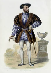 Portrait of Francois 1er (1494-1547) - in Le Plutarque Français, Ed. Mennechet