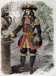 Portrait of Gabriel Nicolas de la Reynie (1625-1709) premier lieutenant general de police de Paris (Portrait of Gabriel-Nicolas de la Reynie founder of the first modern police force) Engraving 19th century Private collection