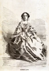 Portrait of George Sand (Aurore Dupin, Baronne Dudevant) (1804-1876).