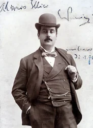 Portrait of Giacomo Puccini in 1896 (1858-1924), Italian composer