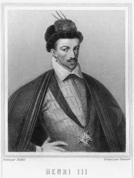 Portrait of Henry III (1551-1589), King of France - in Histoire des Français by Lavallée, engraving, sd
