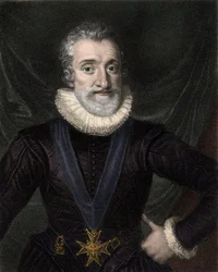 Portrait of Henry IV, King of France, with the necklace of the Order of the Holy Spirit (engraving)