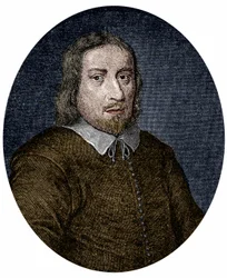 Portrait of Jakob Bohme (or Boehme) German philosopher and mystic. Engraving of the 17th century