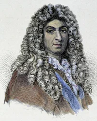 Portrait of Jean Baptiste Lully (Giovanni Battista Lulli) (1632-1687) - engraving