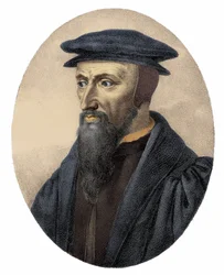 Portrait of Jean Calvin (1509-1564) - engraving