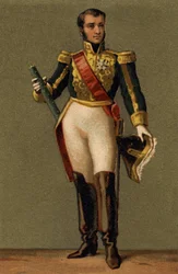 Portrait of Jean Lannes, Duke of Montebello (1769 - 1809) Marshal of France. Chromolithography of the 19th century.