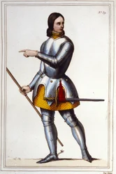 Portrait of Joan of Arc (1412-1431), French heroine (engraving of 1830)