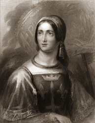 Portrait of Joan of Arc (1412-1431) - in Histoire des Français by Lavallée, engraving, sd