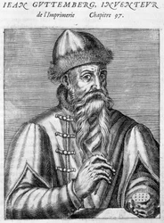 Portrait of Johannes Gutenberg (1400-1468).