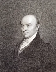 Portrait of John Quincy Adams (1767 - 1848), son of President John Adams and President of the United States (1825 - 1829). Engraving, 19th century