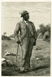 Portrait of King Sepopo of Zambeze (engraving by P. Dufour, to illustrate the story 