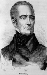 Portrait of Lamartine, French poet (1790 - 1869)