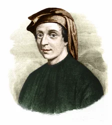 Portrait of Leonardo Fibonacci (1170-1245). (Leonard of Pisa). Italian mathematician
