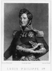 Portrait of Louis Philippe I (1773 - 1850), King of France - in “Histoire des Français” by Lavallée