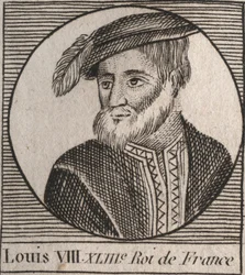 Portrait of Louis VIII the Lion (1187-1226), King of France from 1223 to 1226 - engraving from 