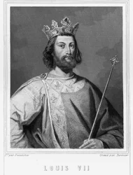 Portrait of Louis VII the Young (1120-1180), King of France - in “Histoire des Français” by Lavallée, engraving