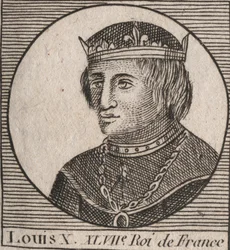 Portrait of Louis X called the Stubborn (1289 - 1316), King of France and Navarre - engraving from “Instruction sur l