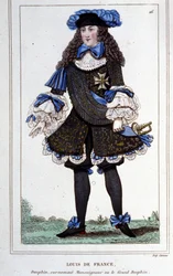 Portrait of Louis de France, Duke of Burgundy (1682 - 1712) known as “The Great Dauphin”. Engraving from 1830.