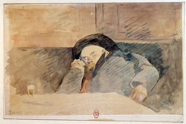 Portrait of Paul Verlaine Sleeping at the Cafe Procope in Paris