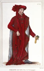 Portrait of Philip III the Good, Duke of Burgundy engraving of 1830