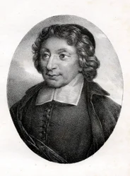 Portrait of Pierre Nicole (1625 - 1695) ardent defender of Jansenism from a painting of the Port Royal.
