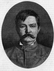Portrait of Sir Henry Morton Stanley, pseudonym of John Rowlands (1841-1904), British explorer and journalist. Engraving in 