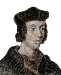 Portrait of Sir John Fortescue de Salden, English politician, Chancellor of the Exchequer. Engraving of the 19th century
