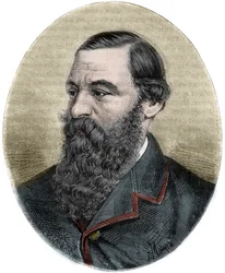 Portrait of Sir Samuel Baker (1821-1893) - engraving from 