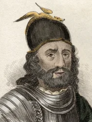 Portrait of Sir William Wallace (Braveheart) (ca. 1270-1305), Scottish knight. Engraving of the 19th century.