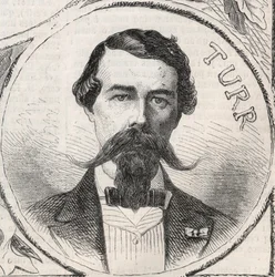 Portrait of Stefan Istvan Turr, Hungarian general - Engraving in 