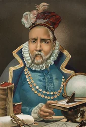 Portrait of Tycho Brahe. Danish astronomer and astrologer (now Sweden)