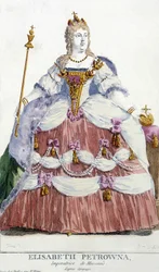 Portrait of the Moscow Empress Elisabeth Petrovna (daughter of Peter the Great 1709-1761). Illustration of the 19th century