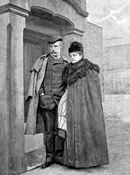 Portrait of the Norwegian explorer Fridtjof Nansen (1861-1930), scientist and diplomat, with his wife