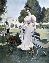 Portrait of the Russian princess Youssopoff in a park in 1844