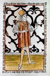 Portrait of the Venetian Explorer Marco Polo (1254-1324) Frontispiece of the First Edition of 