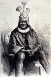 Portrait of the Zulu King Cetshwayo (1826-1884) Engraving of the 19th century