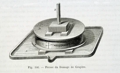 Press for Gruyère - in “The wonders of the industry” by Louis Figuier
