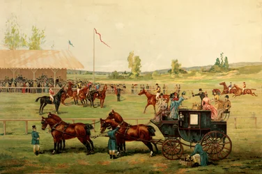 Race fields. Colour chromolithography late 19th century