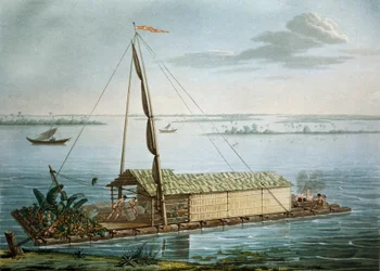 Raft on Guayaquil River, Ecuador