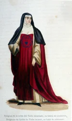 Religious of the Order of the Verb Incarnate in Ceremonial Dress. Engraving from an Album on Religious Orders, Paris