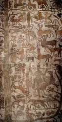 Representation of Alexander the Great, King of Macedonia and conqueror of Persia, surrounded by Indian fauna during the conquest of India