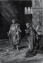 Representation of Cola di Rienzo (1314-1354), tribune of the Roman people. Illustration of the end of the 19th century
