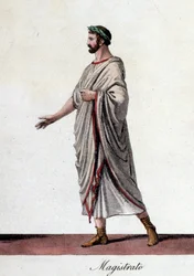 Representation of a Roman Magistrate. Engraving from the Beginning of the 19th Century